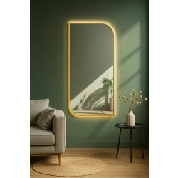 Lustro w ramie czarnej MDF SLIM z podświetleniem - ŁEZKA LED - kolor ramy do wyboru